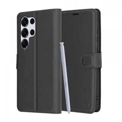 Husa pentru Samsung Galaxy S25 Ultra S938, Techsuit, Leather Folio, Neagra