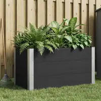vidaXL Strat înălțat de grădină Negru 100 x 50 x 54 cm WPC și Aluminiu