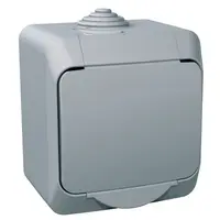 Priza simpla WDE000641 Cedar Plus IP44 16A gri montaj aparent