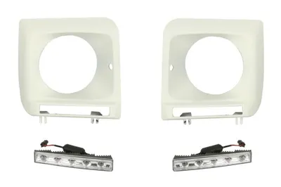 Rama far Fata Dreapta Stanga cu lumini LED de zi; Set 2 bucati potrivit MERCEDES G W461, G W463 2.3-6.0 09.89