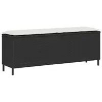Gossi banca de gradina cu perna neagra 110x30x40,5 cm poly rattan