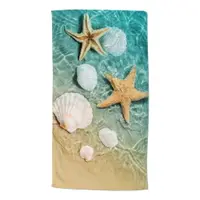 Prosop de plajă albastru/bej din catifea 100x180 cm Beachvibe – Good Morning
