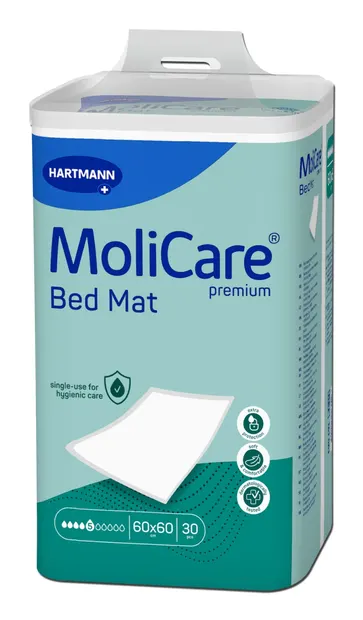 MoliCare Premium Bed Mat Aleze 5 picaturi, 60 x 60 cm, 30 bucati – Hartmann