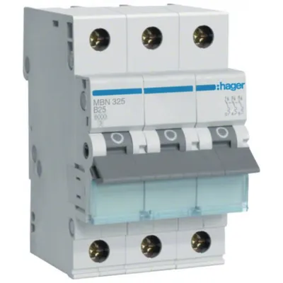 Siguranta automata 3P 25A 6kA curba B Hager MBN325