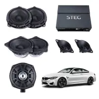 Pachet sistem audio Plug&Play Steg dedicat BMW Basic BM45C BM4C + Amplificator Steg SDSP 6 + Conectica dedicata