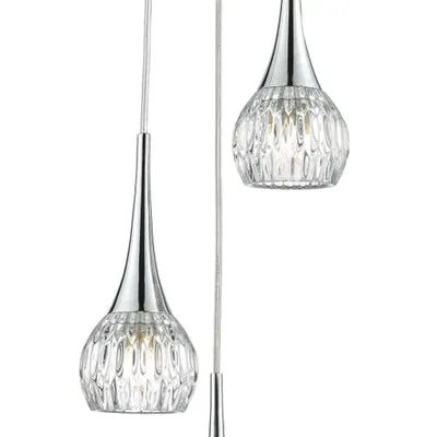 Lampa suspendata Lyall 3 Light Pendant Polished Chrome Glass