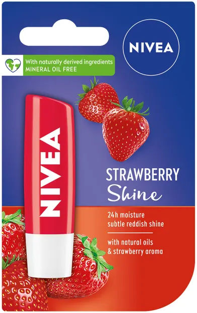 Nivea Balsam de buze Strawberry Shine, 4.8 g