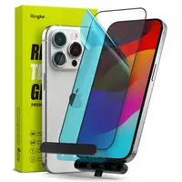 Folie de protectie Ecran Ringke pentru Apple iPhone 15 Pro, Sticla Securizata, Full Glue, Neagra