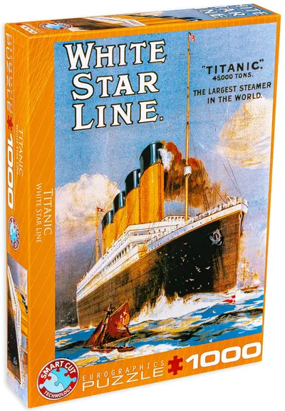 Puzzle Eurographics din 1000 de piese - Poster cu Titanic, White Star Line