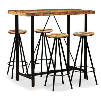 vidaXL Set mobilier de bar, 5 piese, lemn masiv reciclat