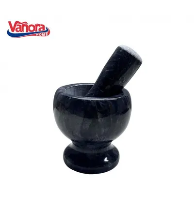 Mojar Engros Cu Pistil Din Marmura, Dia 9.5 Cm, Negru, Vanora Home