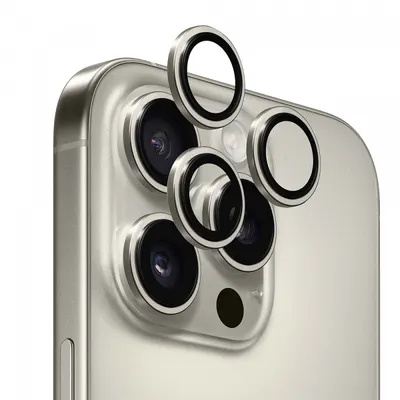 Folie de protectie Camera Spate Anank AR pentru Apple iPhone 16 Pro Max / 16 Pro, Sticla Securizata, Gri Metalic