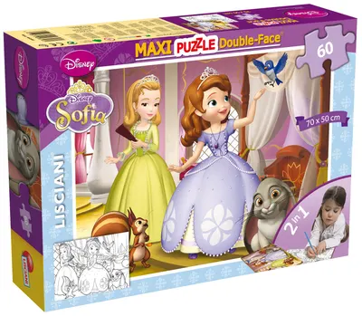 Puzzle cu două fețe Lisciani pentru colorat 60 piese - Sofia