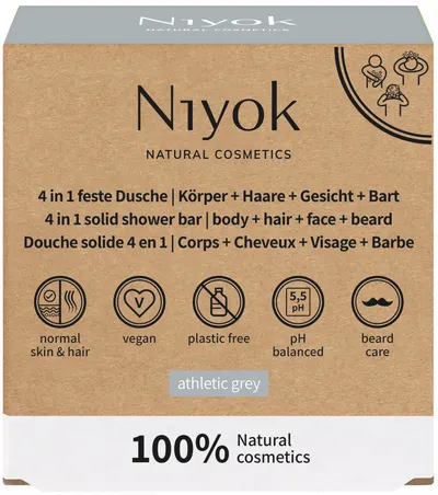 Niyok Săpun 4 în 1 Athletic Grey, 80 g