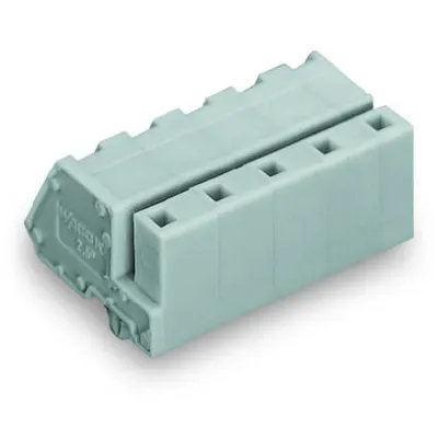 1-conductor female plug; angled; Snap-in mounting feet; 2.5 mm²; Pin spacing 7.5 mm; 7-pole; 2,50 mm²; gray