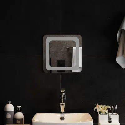 vidaXL Oglindă de baie cu LED Transparent 30 x 30 cm sticlă securizată