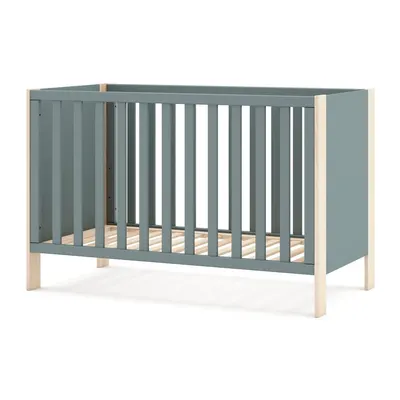Pătuț în culoare naturală/verde prăfuit 60x120 cm Esteban – Marckeric