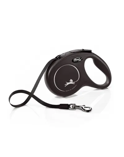 FLEXI New Classic lesa automata pentru caini, negru, marimea M, 5 m