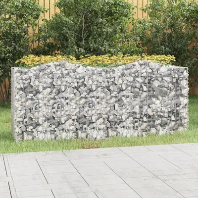 Gossi strat inaltat cu gabion arcuit, 200x50x100 cm, fier galvanizat