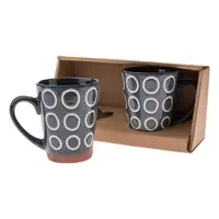 Căni albastru-închis 2 buc. din ceramică 380 ml Rings – Dakls