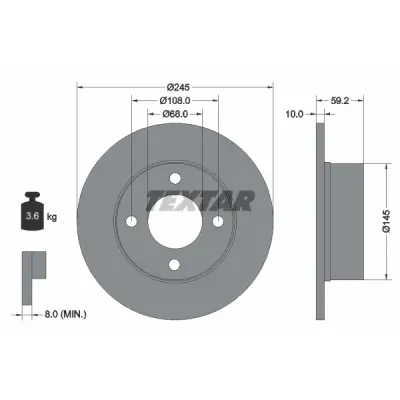 Disc frana TEXTAR 92026100