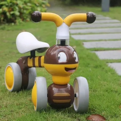 Ride-On copii fara pedale Ecotoys Albinuta LC-V1308 galben, varsta 10-36 luni, greutate maxima admisa 20 kg, sezut moale din spuma