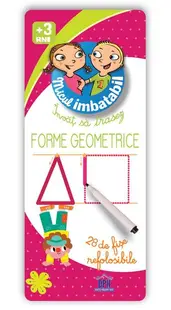 Micul imbatabil. Scrie și șterge. Învăț să trasez forme geometrice (28 de fișe refolosibile + pix) - Board book - ***