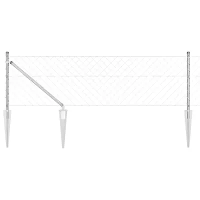 vidaXL Gard de lanț cu vârfuri 25 x 0,8 m Oțel Galvanizat Argintiu