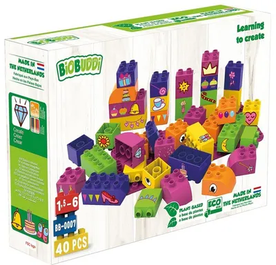 Constructor BioBuddi - Cuburi educative pentru fete, 40 de părți