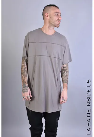 Tricou lung oversize din modal - Gri