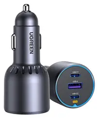 Încărcător auto Ugreen – EC703, 75W, 2xUSB-C, gri