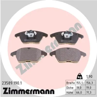 Set placute frana, frana disc ZIMMERMANN 23589.190.1