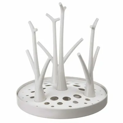 Uscator, Bocioland, Pentru biberoane, Cu design flexibil, Fara BPA, Pentru 8 recipiente, 22x26 cm, White