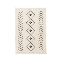 Covor crem lavabil/țesut manual din bumbac 170x240 cm Bereber Rhombs – Lorena Canals