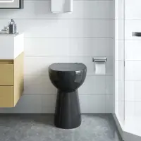 vidaXL Toaletă fără bord 7 cm înălțime suplimentară închidere ușoară ceramică neagră