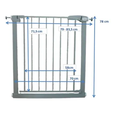 Poarta de siguranta din metal R-Sport S0 gri 79-83.5 cm