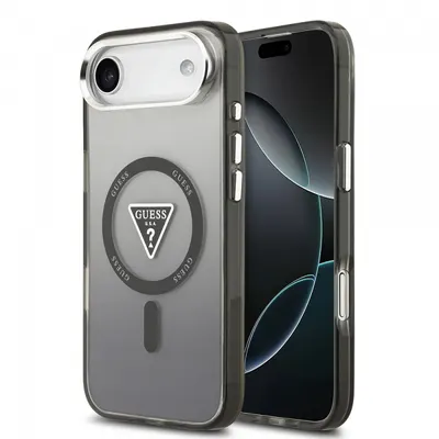 Husa MagSafe pentru Apple iPhone 17 Air, Guess, IML Gradient Triangle Logo, Neagra