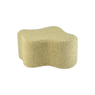 Puf de copii verde cu tapițerie din țesătură bouclé Cloud – Wigiwama
