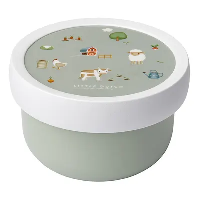 Cutie de gustări pentru copii verde-deschis din plastic Little Farm by Little Dutch – Mepal