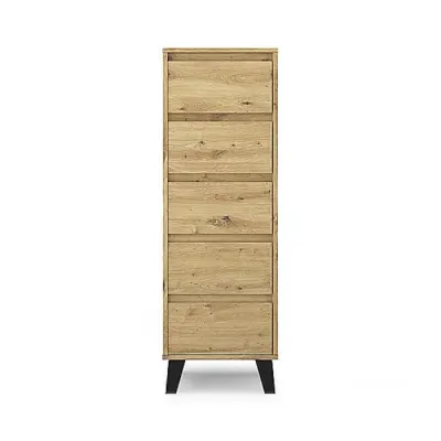 Comoda BORG, 5 sertare, stejar artisan, 40x38,8x120,4 cm