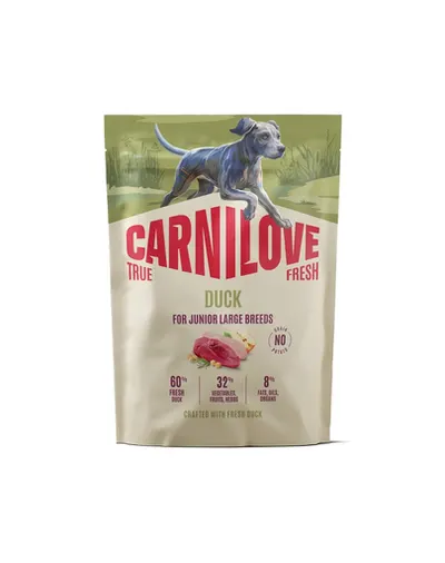 CARNILOVE True Fresh Dog Duck Junior Large 1,5 kg hrană câine junior rasă mare, cu rață