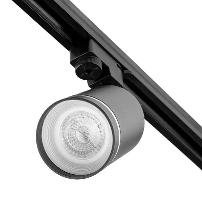 Reflector pe sina monofazata, bec LED GU10, lungime 190 mm, aluminiu, negru mat