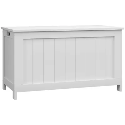 HOMCOM Cutie de depozitare, Cutie de depozitare pentru jucării, MDF, 2 mânere, 81 x 40 x 46 cm, Alb | Aosom Romania