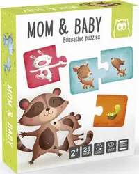 Puzzle educativ Montessori: Mama si puiul