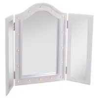 Homcom Specchio da Trucco Ripiegabile Retroilluminato con 16 Luci LED in Bianco, 73x53.5x4.5cm
