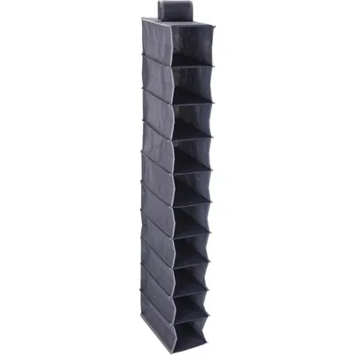 Organizator suspendat, cu 10 compartimente, 30x15x120 cm, textil rezistent, gri