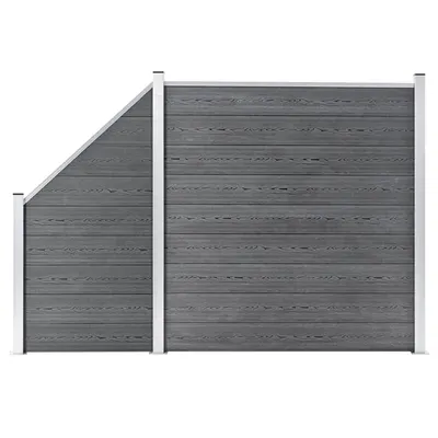Gossi set panouri gard, 1 patrat + 1 oblic, gri, 273x186 cm, wpc