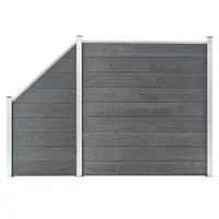 Gossi set panouri gard, 1 patrat + 1 oblic, gri, 273x186 cm, wpc