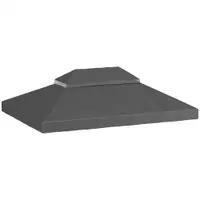 Outsunny Acoperiș de rezervă pentru pavilion, 3 x 4 m, husă de rezervă cu orificii de scurgere, poliester, protecție solară, UPF30+, Gri închis | Aosom Romania