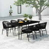 Gossi set de servit masa pentru gradina, 7 piese, negru